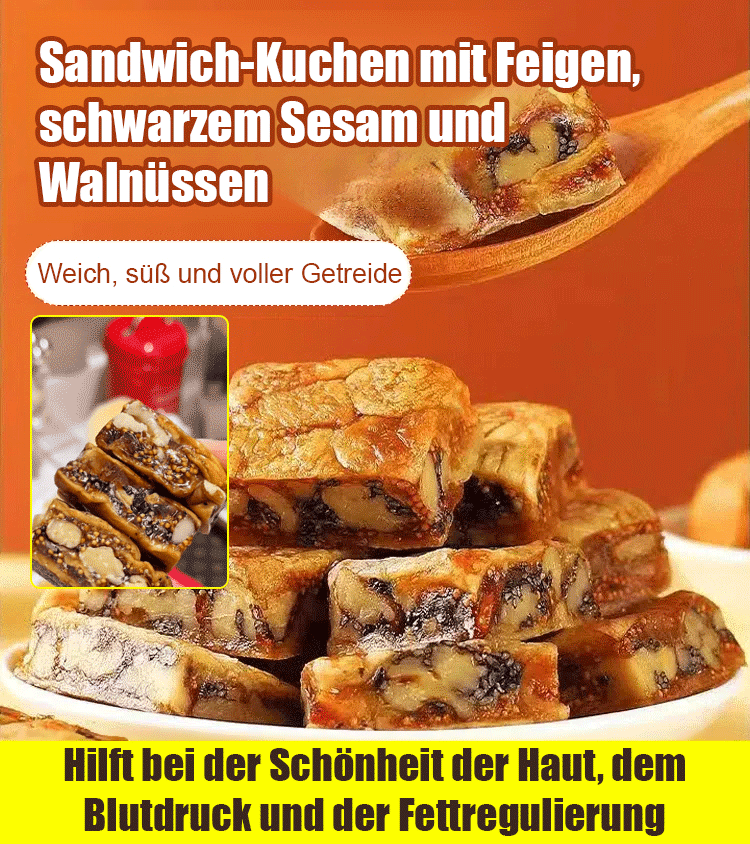 ❤️【HeartFit™ Gesundheitssnack】Feigen-Schwarzer Sesam-Walnuss-Sandwichkuchen