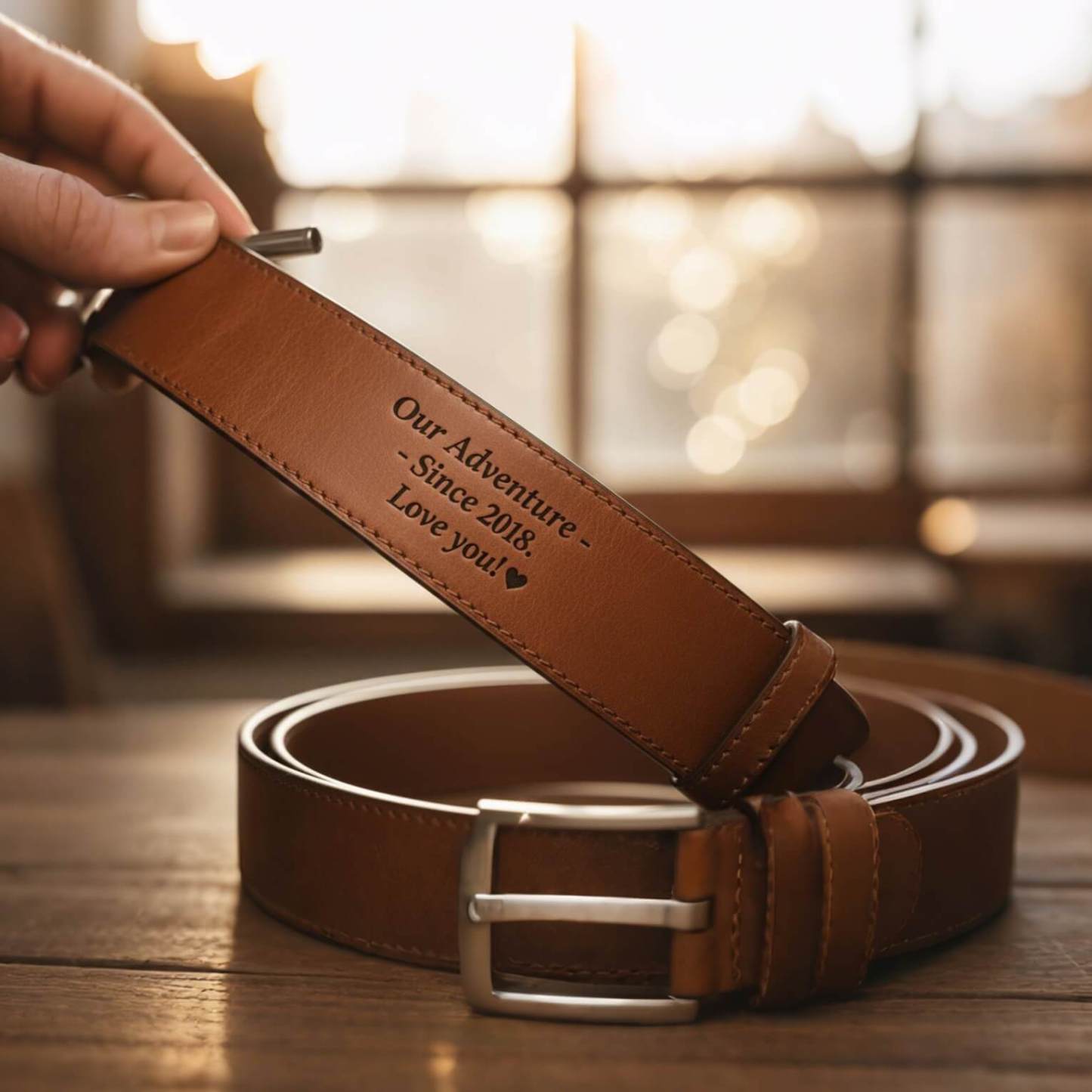 Personalized Leather Belt for Men – Perfect Gift for Father’s Day & Anniversaries