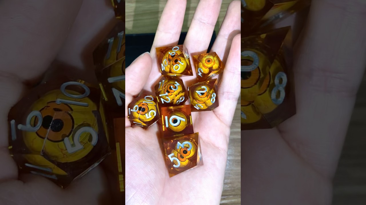 Moving Eyes D&D Dice Set – Liquid Core D6 & D20, Perfect Gift for Players