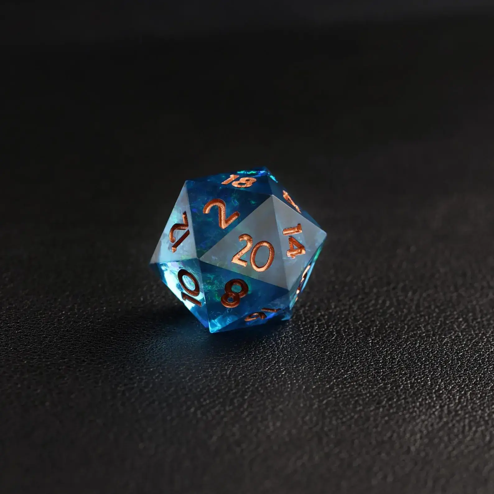 Blue Lightning DND Dice Set – Sharp-Edge Polyhedral D&D Dice