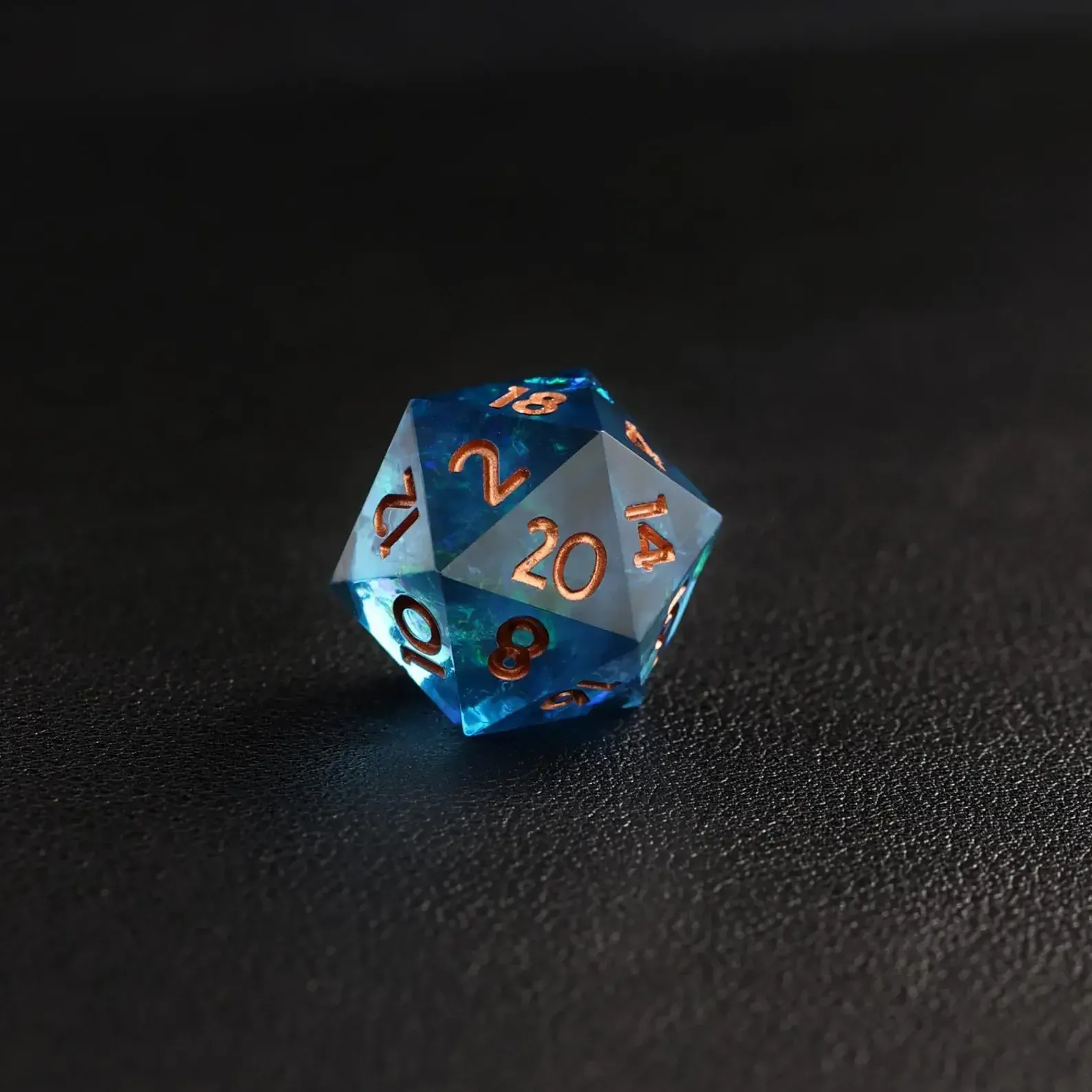 Blue Lightning DND Dice Set – Sharp-Edge Polyhedral D&D Dice