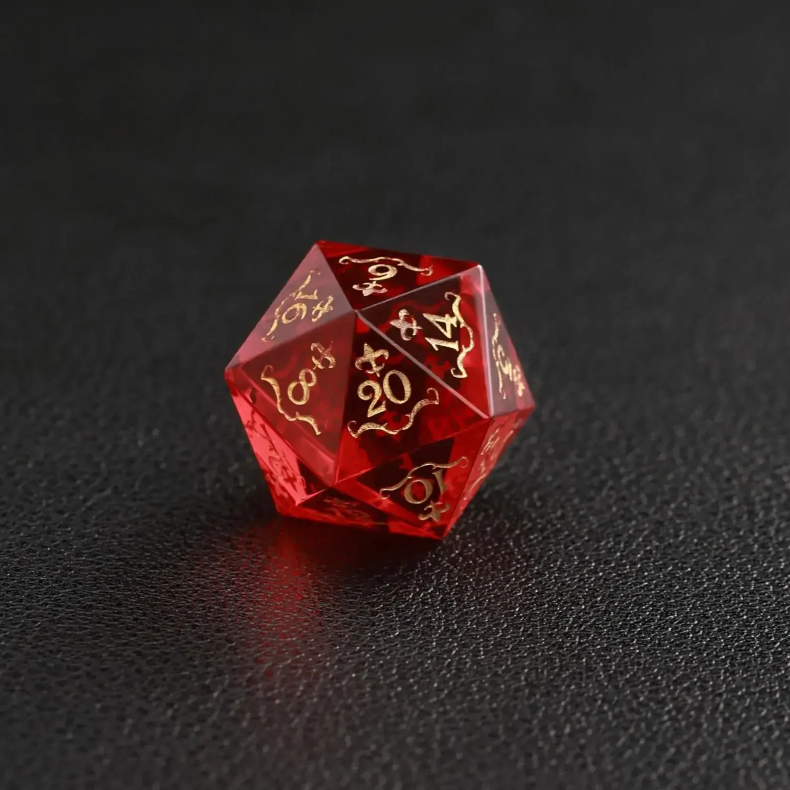 Red Garnet DND Dice Set – Dungeons & Dragons Polyhedron RPG Gem Dice Set