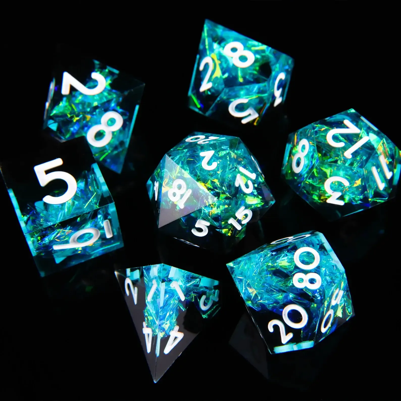 Blue Lightning DND D20 Dice