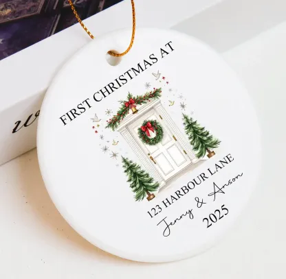 First Christmas in New Home Bauble – Personalized 2025 Ornament