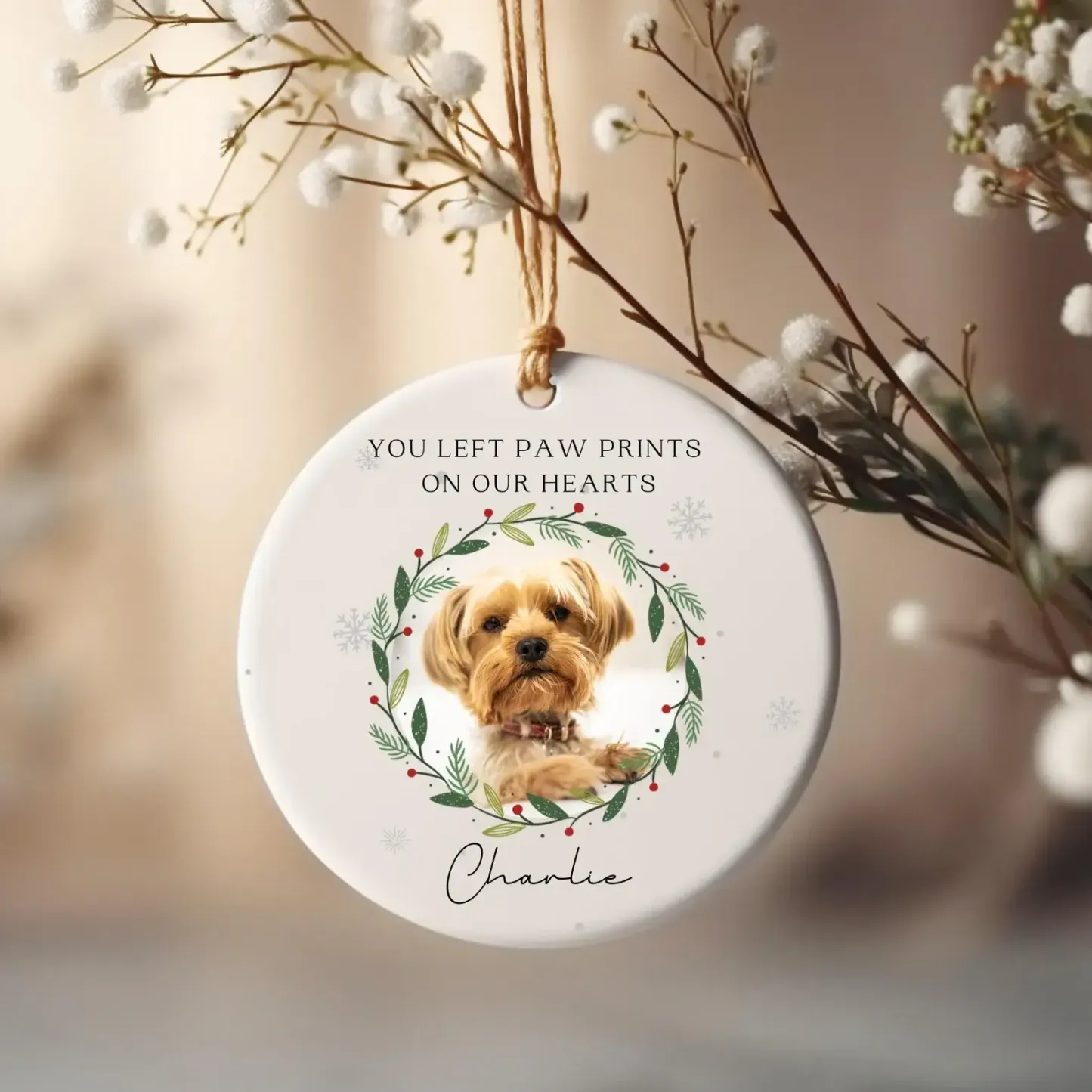 Personalised Pet Photo Christmas Memorial Bauble