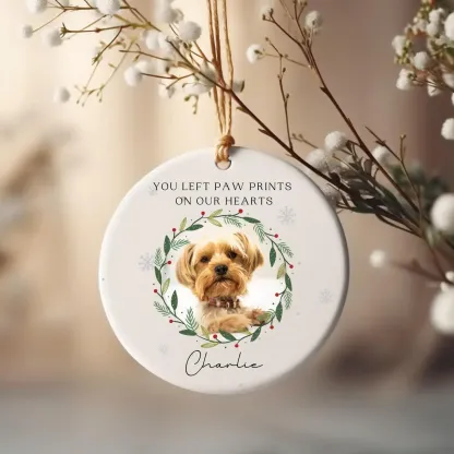 Personalised Pet Photo Christmas Memorial Bauble