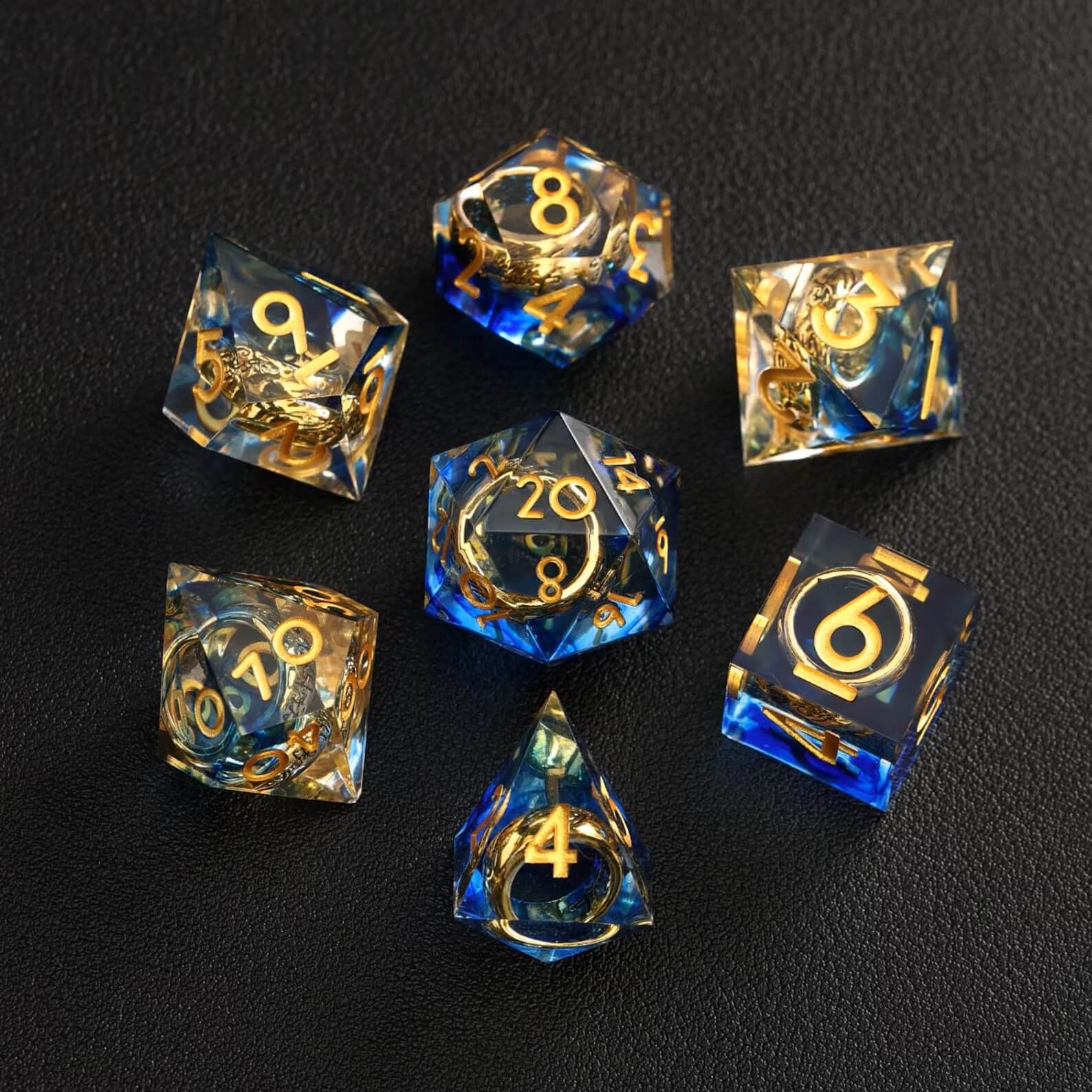 Blue Brass Ring Dice – The Lord of the Rings Dice Set