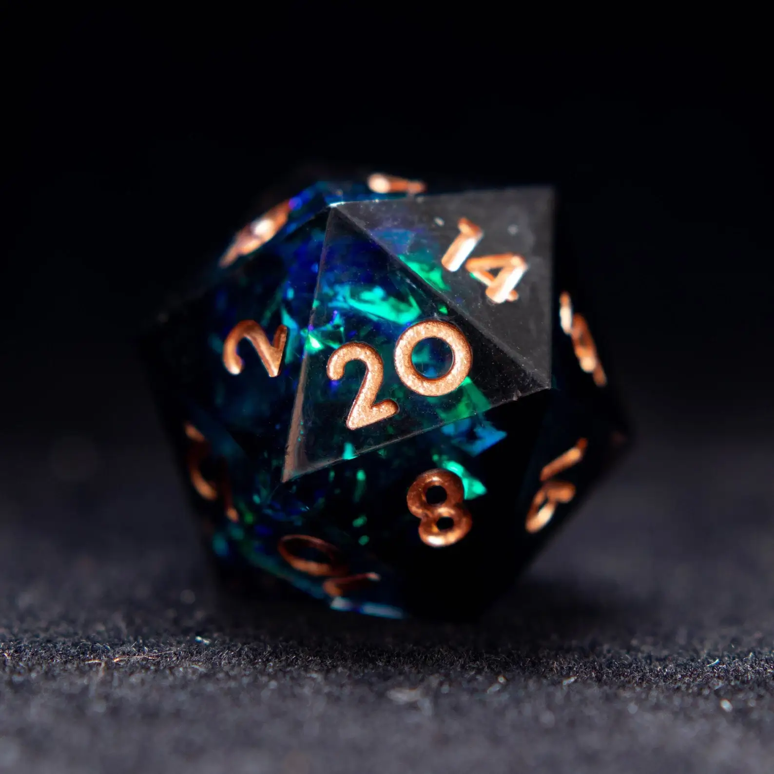 Black & Blue DND Dice Set – Sharp Edge Polyhedral D6 & D20, Perfect Gift for RPG Players