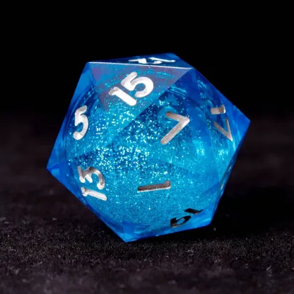 Liquid Core DND Dice Set – Sharp Polyhedral D6 & D20, Gift for D&D Players