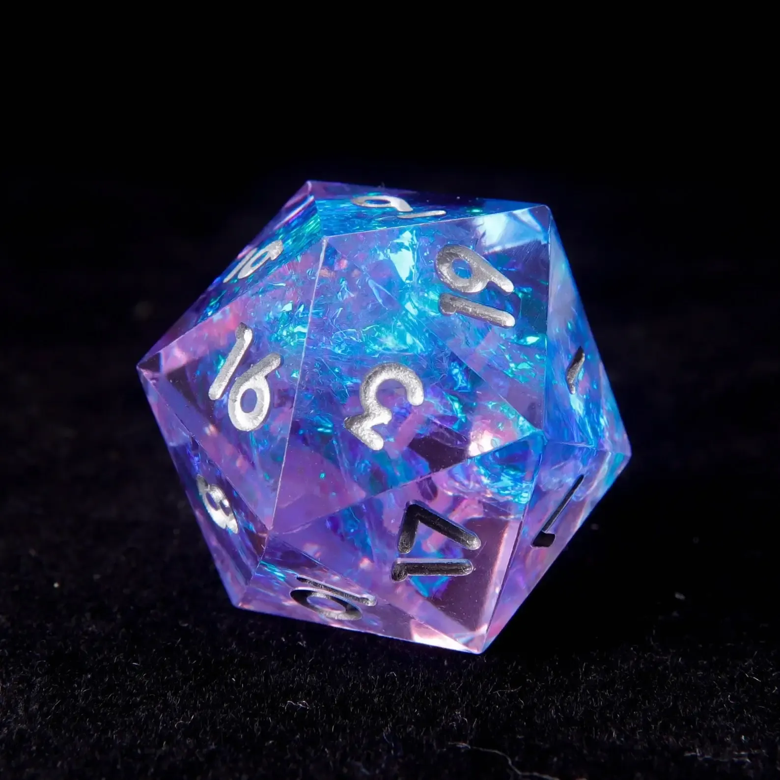 Light Purple & Blue DND Dice Set – Perfect Birthday Gift, Sharp Edge D&D Polyhedral Dice (D6, D20)