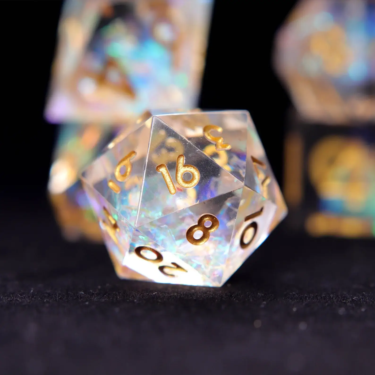 Rainbow Transparent RPG Dice Set – Soft Color Polyhedral D&D Dice, Gift for Her