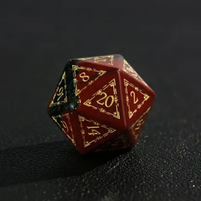 Red Natural Bloodstone Dungeons & Dragons Polyhedron RPG Gem Dice Set