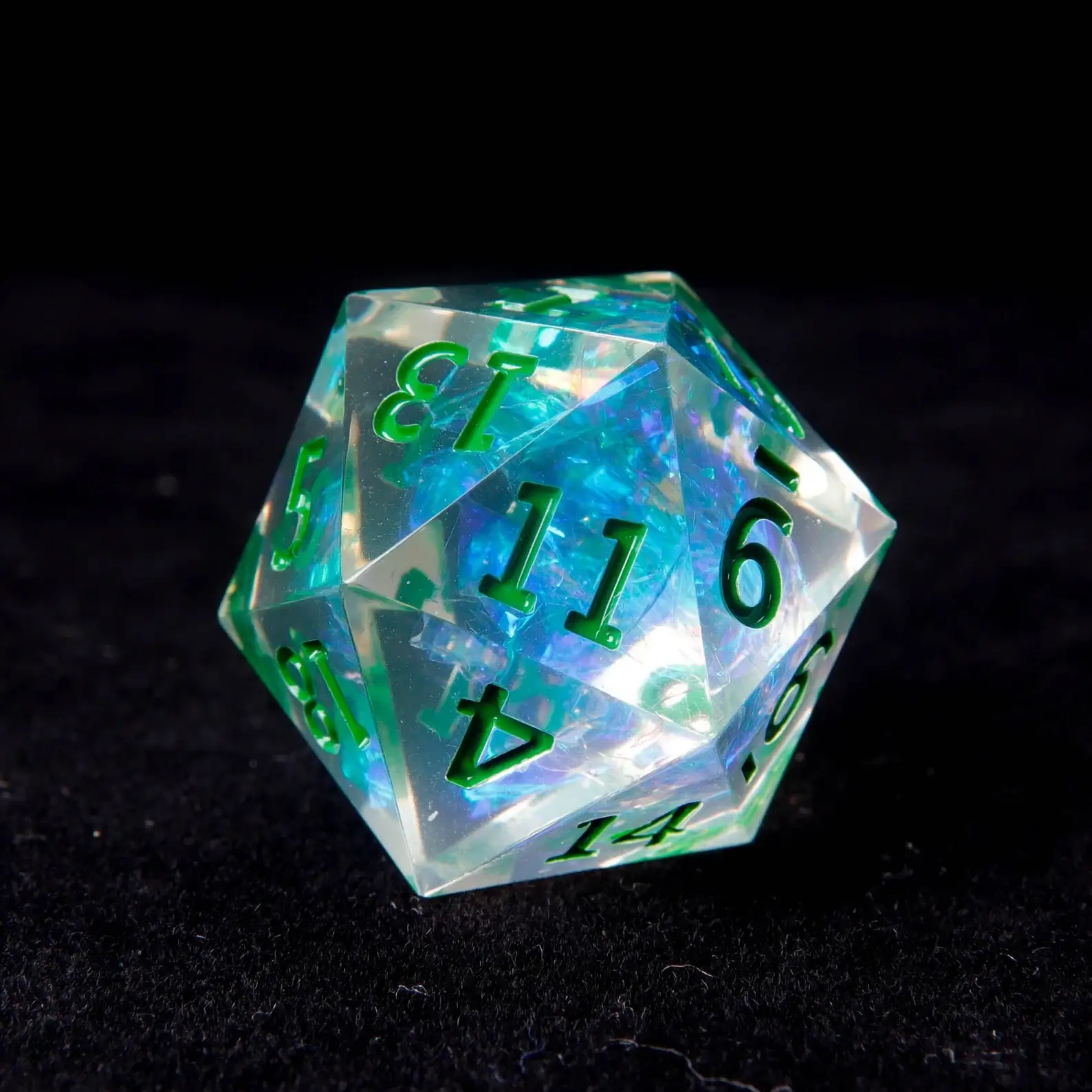 Green DND Dice Set – Sharp Edge Polyhedral RPG Dice