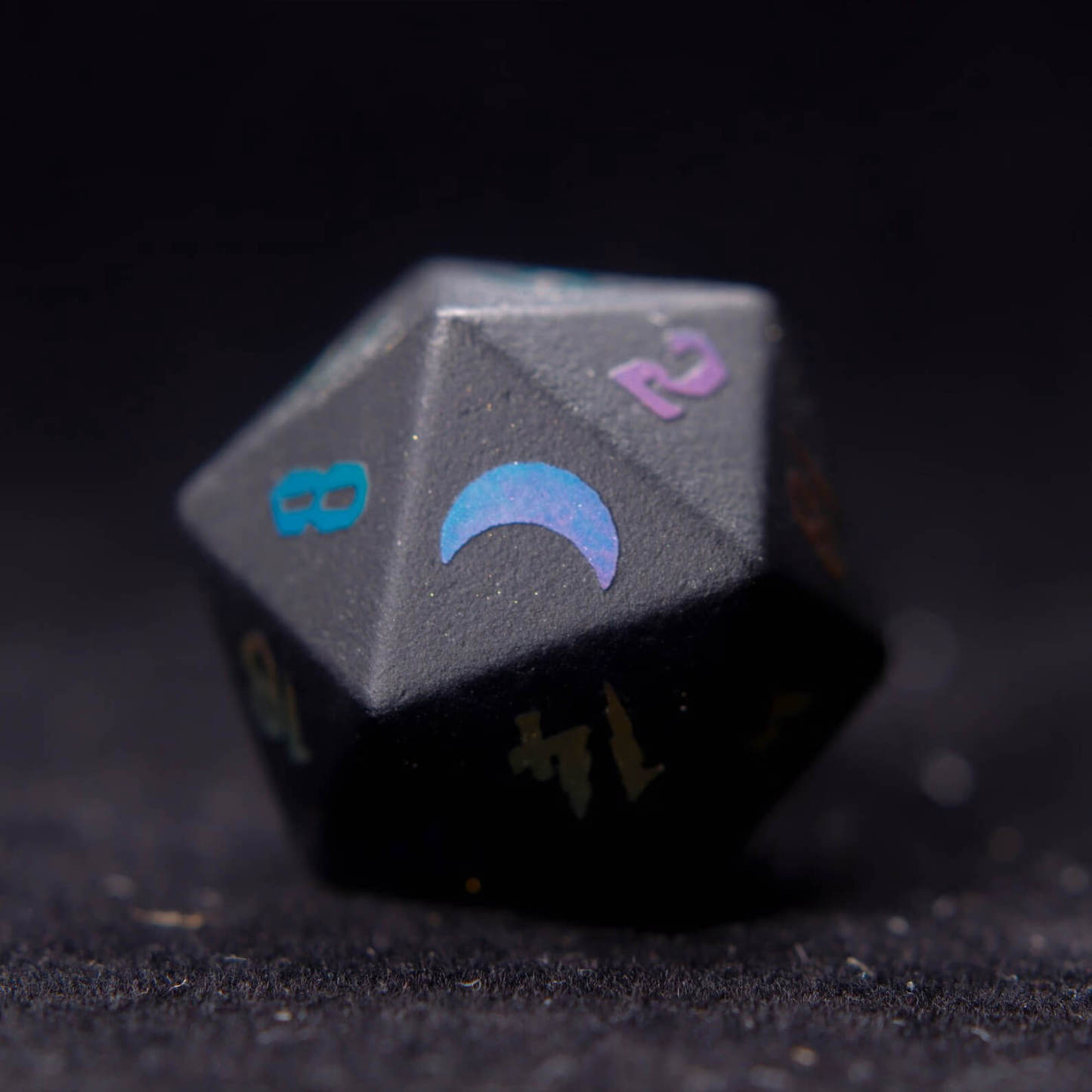 Black Obsidian DND Dice Set – Matte Sharp Edge Polyhedral Dice for D&D RPG