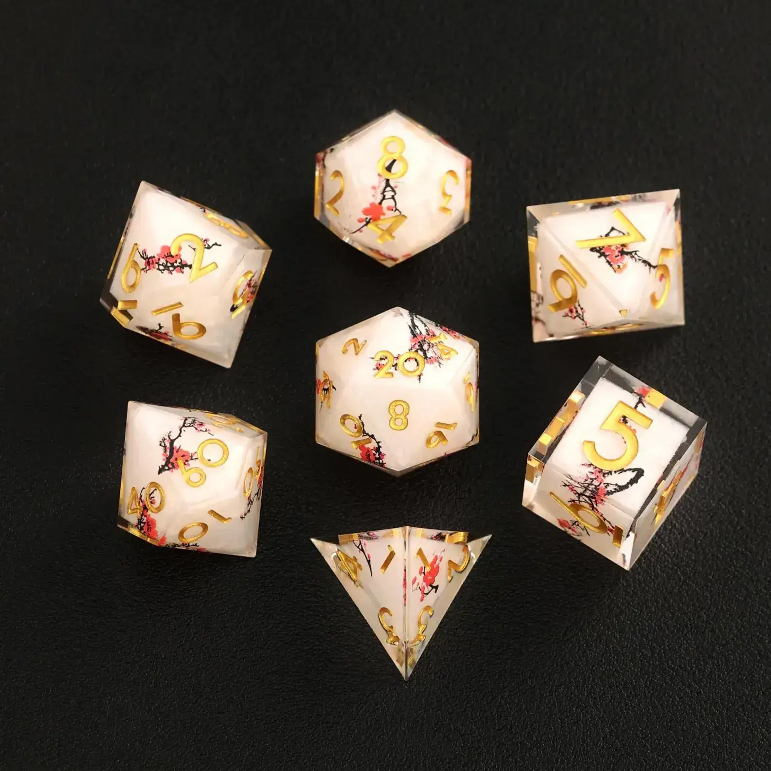 Botanical D&D Dice Set - Floral Resin Multi-Sided Dice