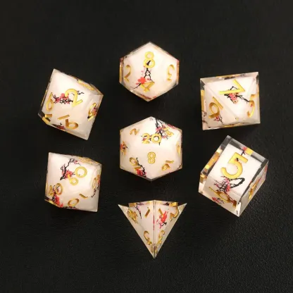 Botanical D&D Dice Set - Floral Resin Multi-Sided Dice