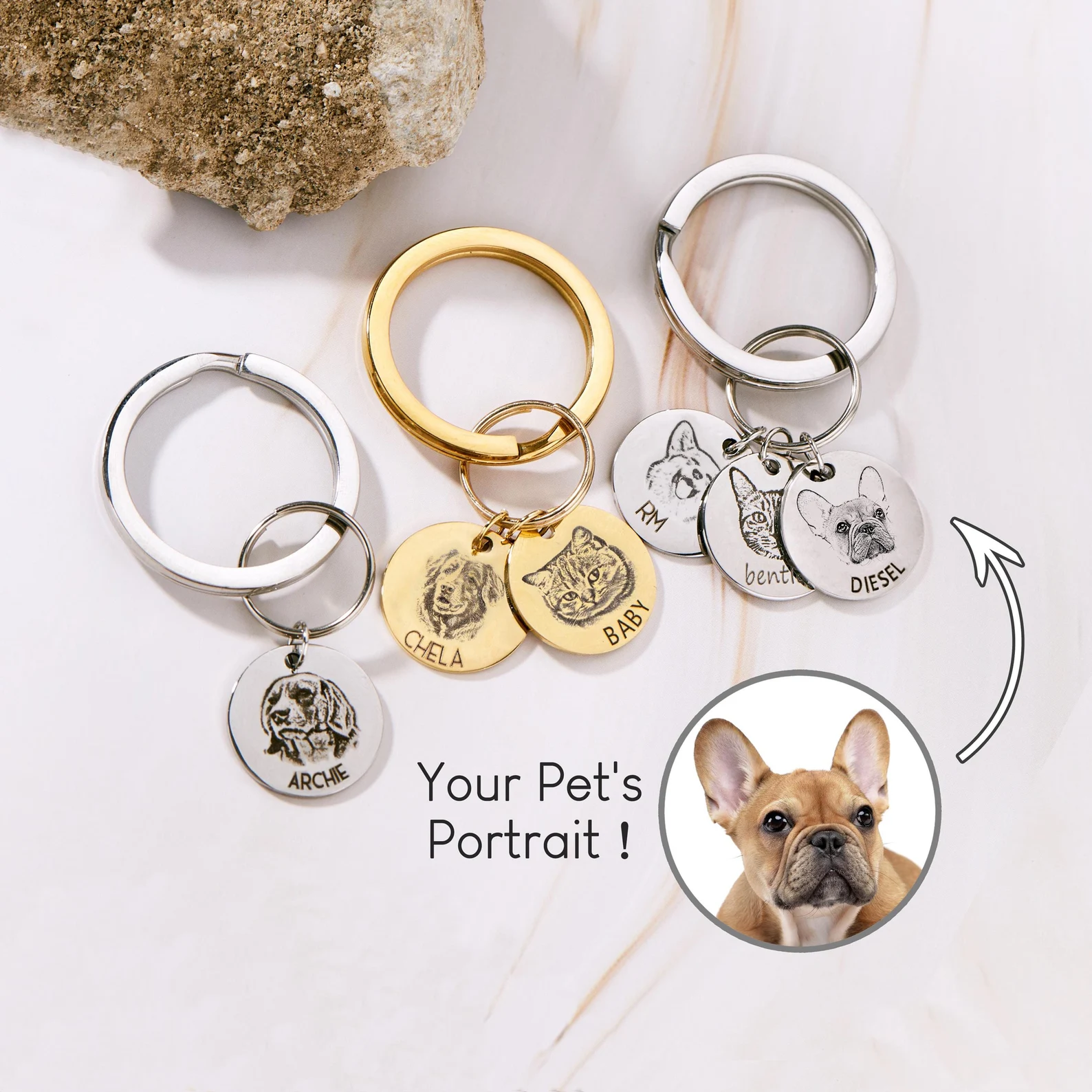 Personalized Pet Keychain | Dog & Cat Memorial Gift