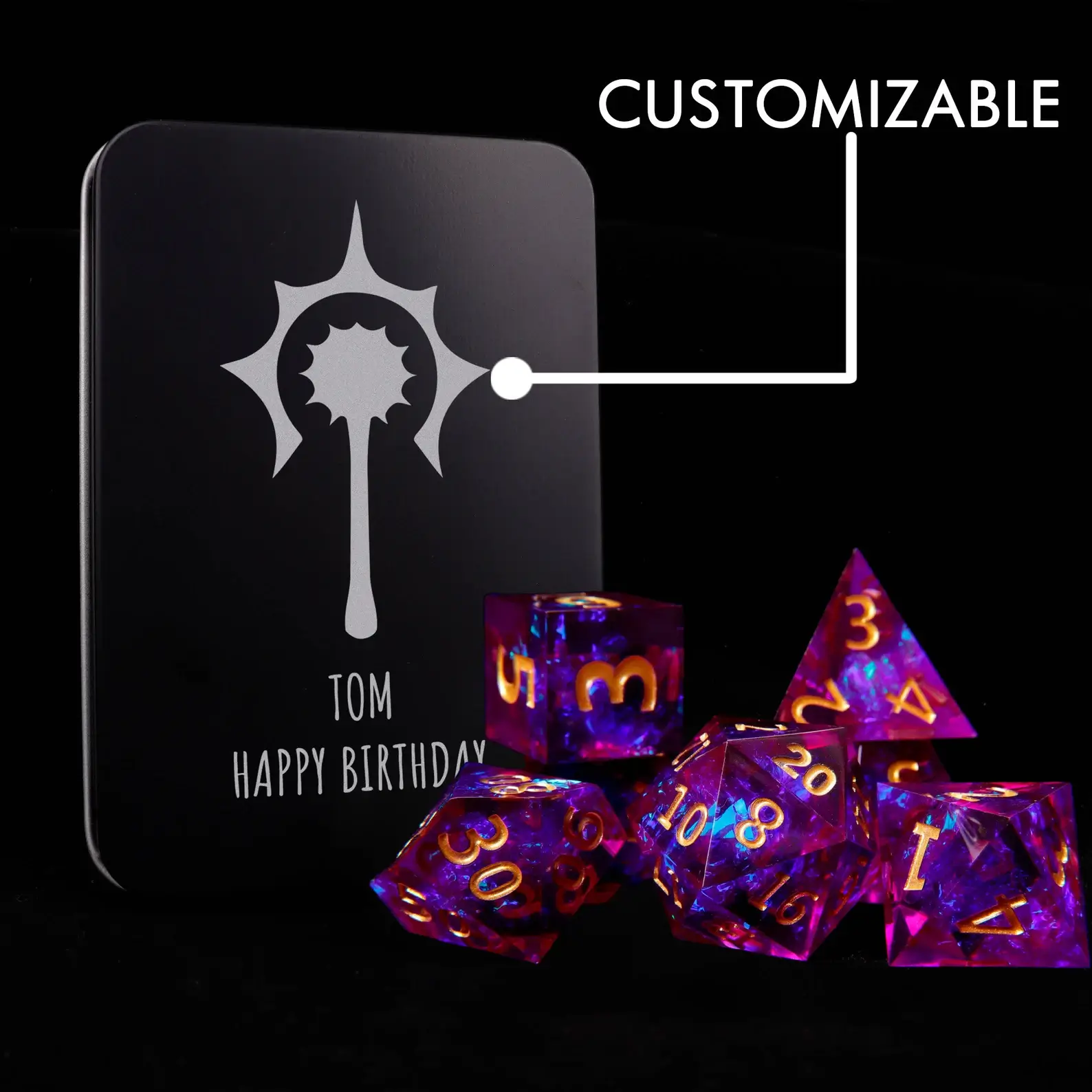 Light Purple D&D Dice Set – D20 & D6, Sharp Edge, Perfect RPG Gift