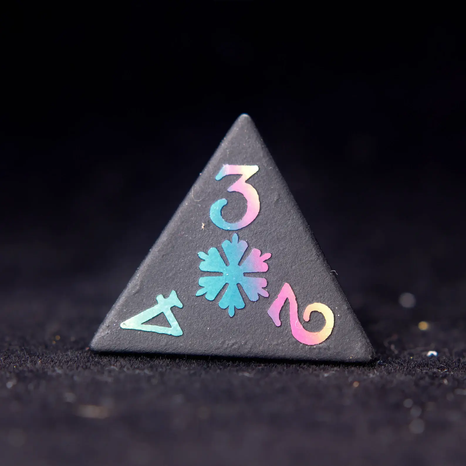 Black Obsidian D&D Gem Dice Set – Matte Black, Sharp Edge, Perfect RPG Gift for Friends