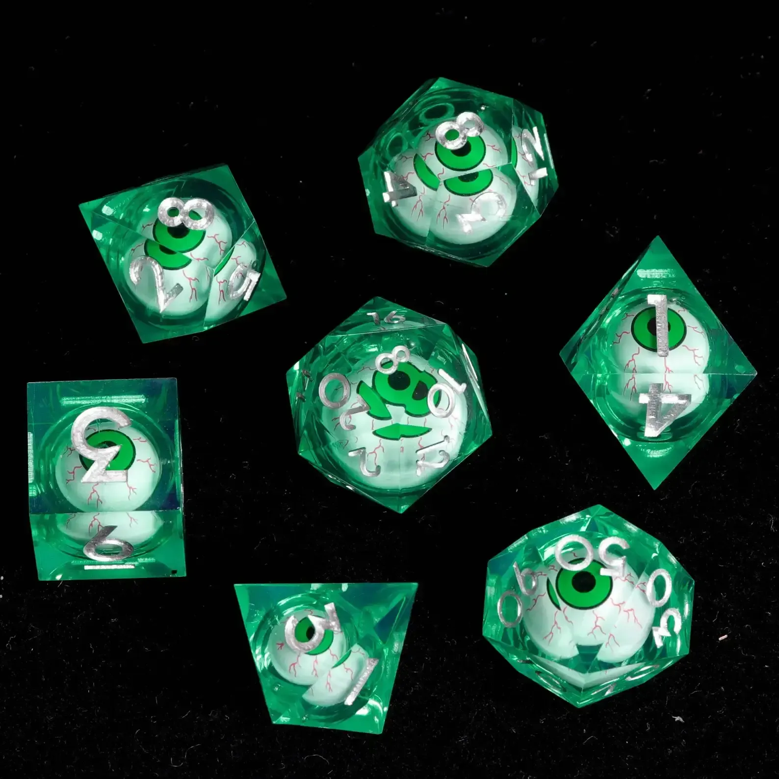 Moving Eyes D&D Dice Set – Liquid Core D6 & D20, Sharp Edge RPG Dice, Perfect Gift for Players