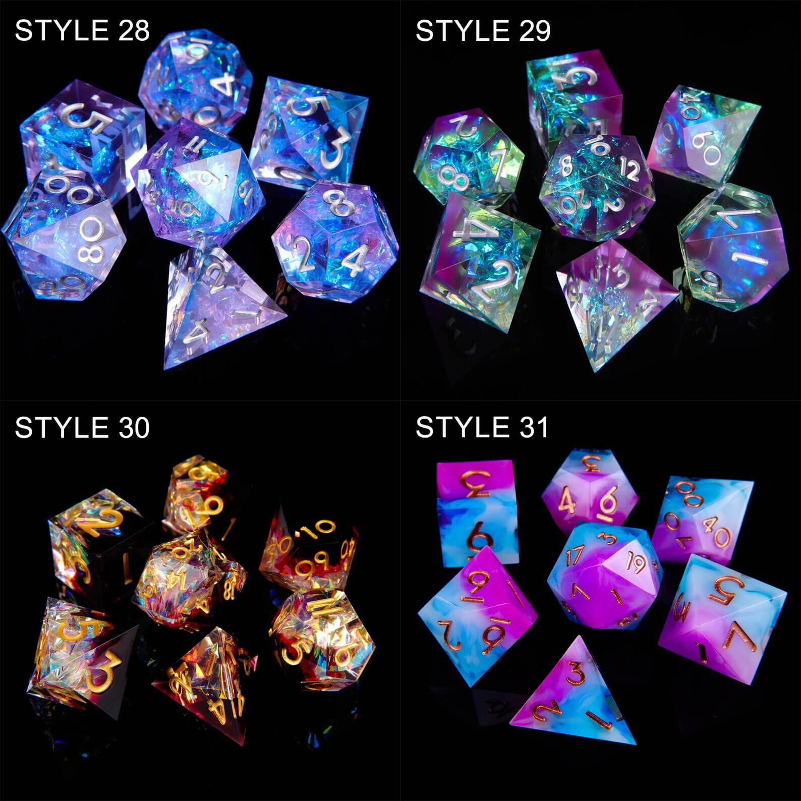 Personalized D&D Dice Set – Engraved Box, Sharp Edge Resin Polyhedral RPG Dice, Perfect Birthday Gift