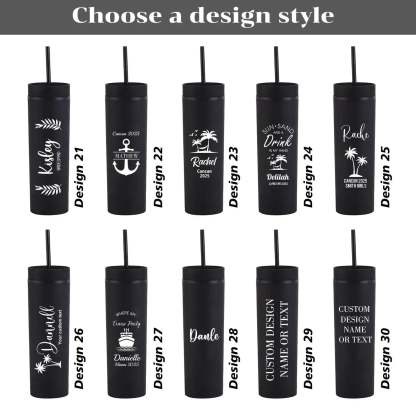 Personalized Skinny 16oz Tumbler with Straw – Bridesmaid Gift Idea