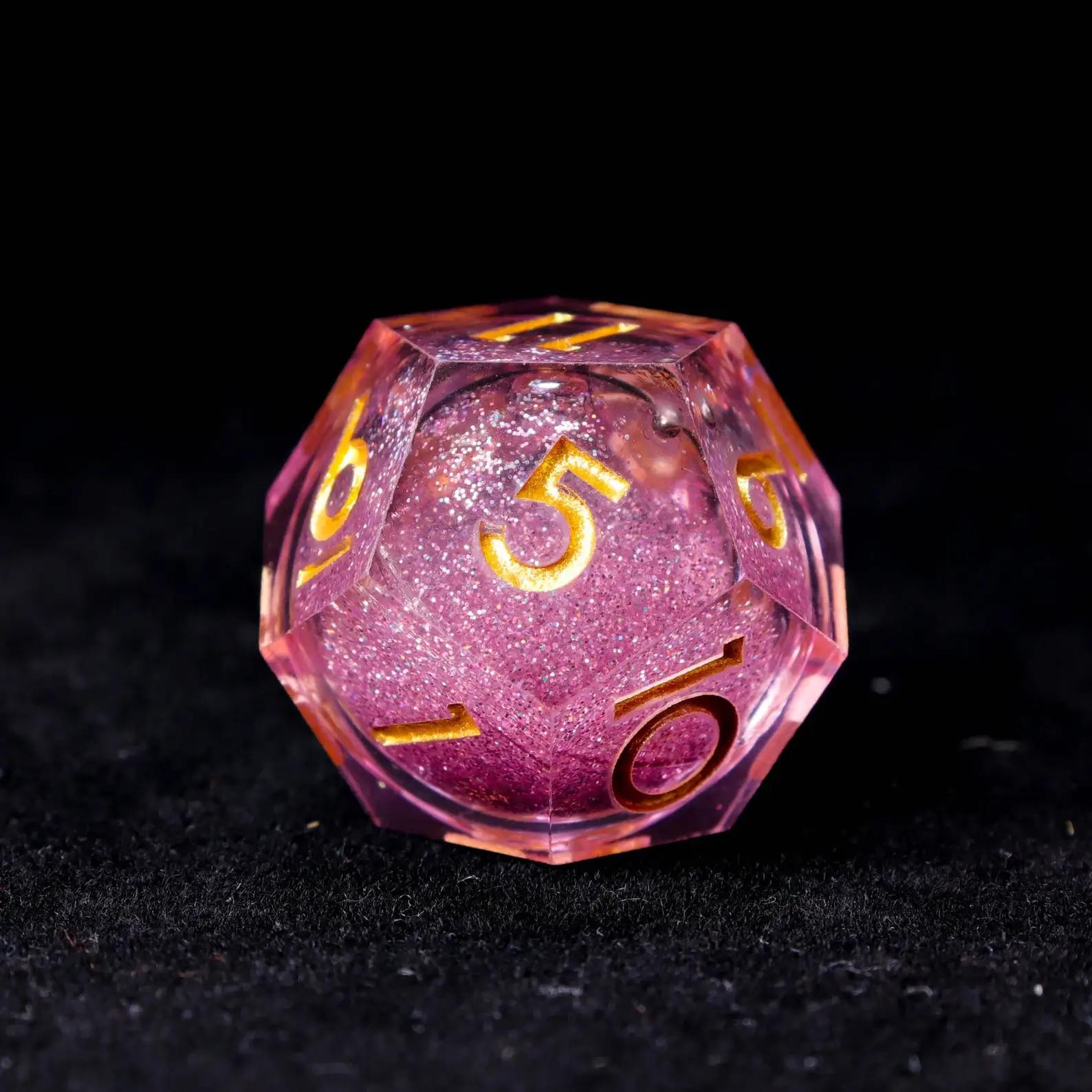 Pink Liquid Core DND Dice Set – Sharp D6 & D20, Birthday Gift for D&D Players