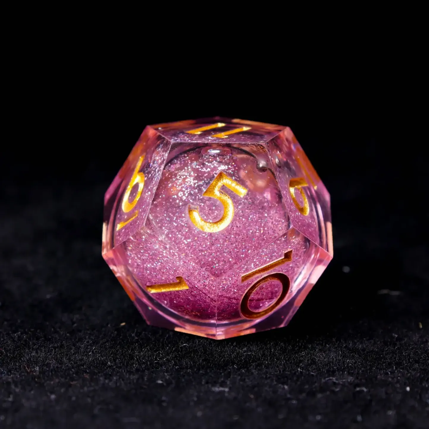 Pink Liquid Core DND Dice Set – Sharp D6 & D20, Birthday Gift for D&D Players