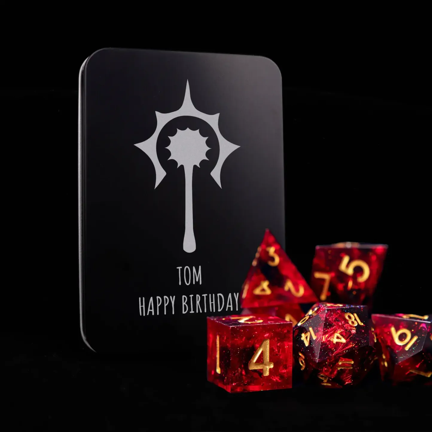 Fiery Red Sharp Edges Dungeons & Dragons Polyhedron RPG Dice Set DND