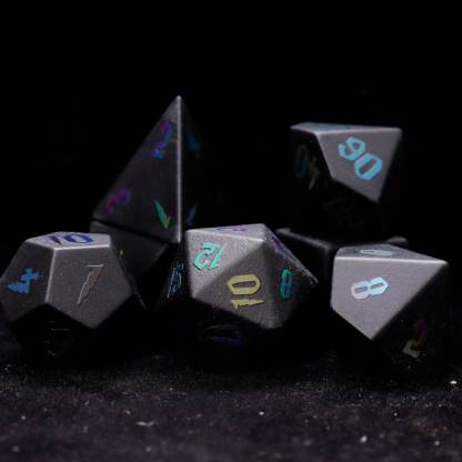 Black Obsidian DND Dice Set – Matte Sharp Edge Polyhedral Dice for D&D RPG
