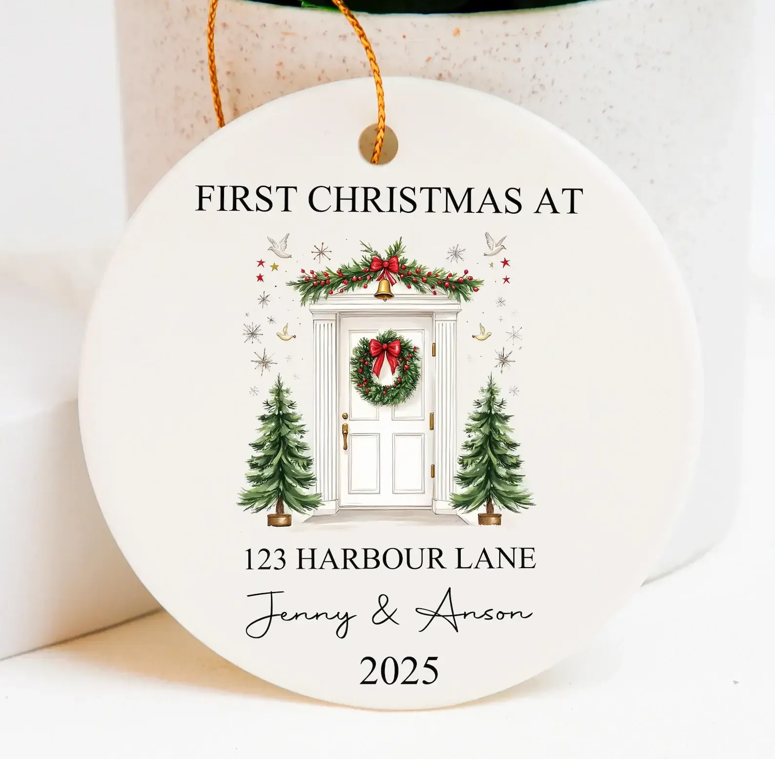 First Christmas in New Home Bauble – Personalized 2025 Ornament