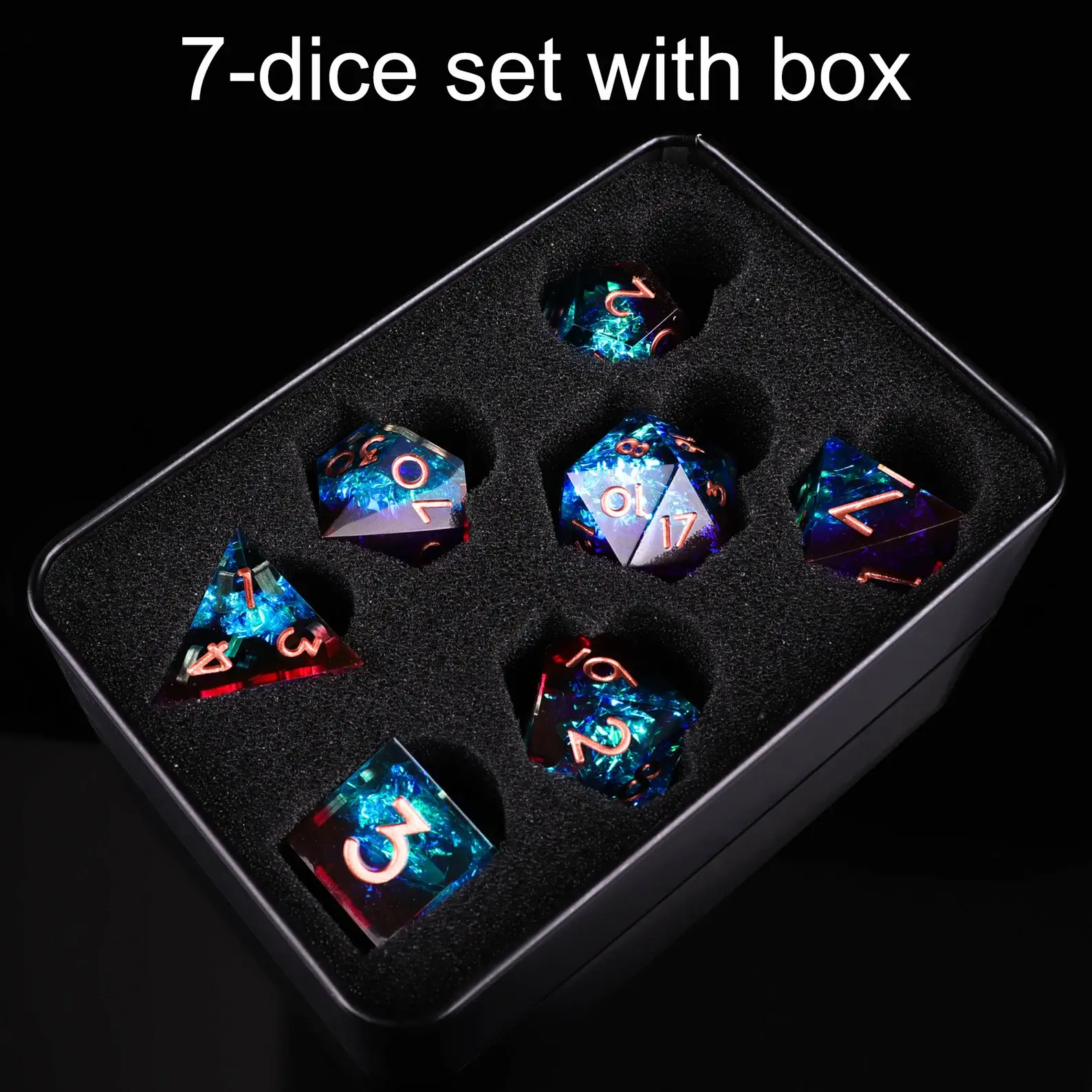 Blue Brass Ring Dice – The Lord of the Rings Dice Set
