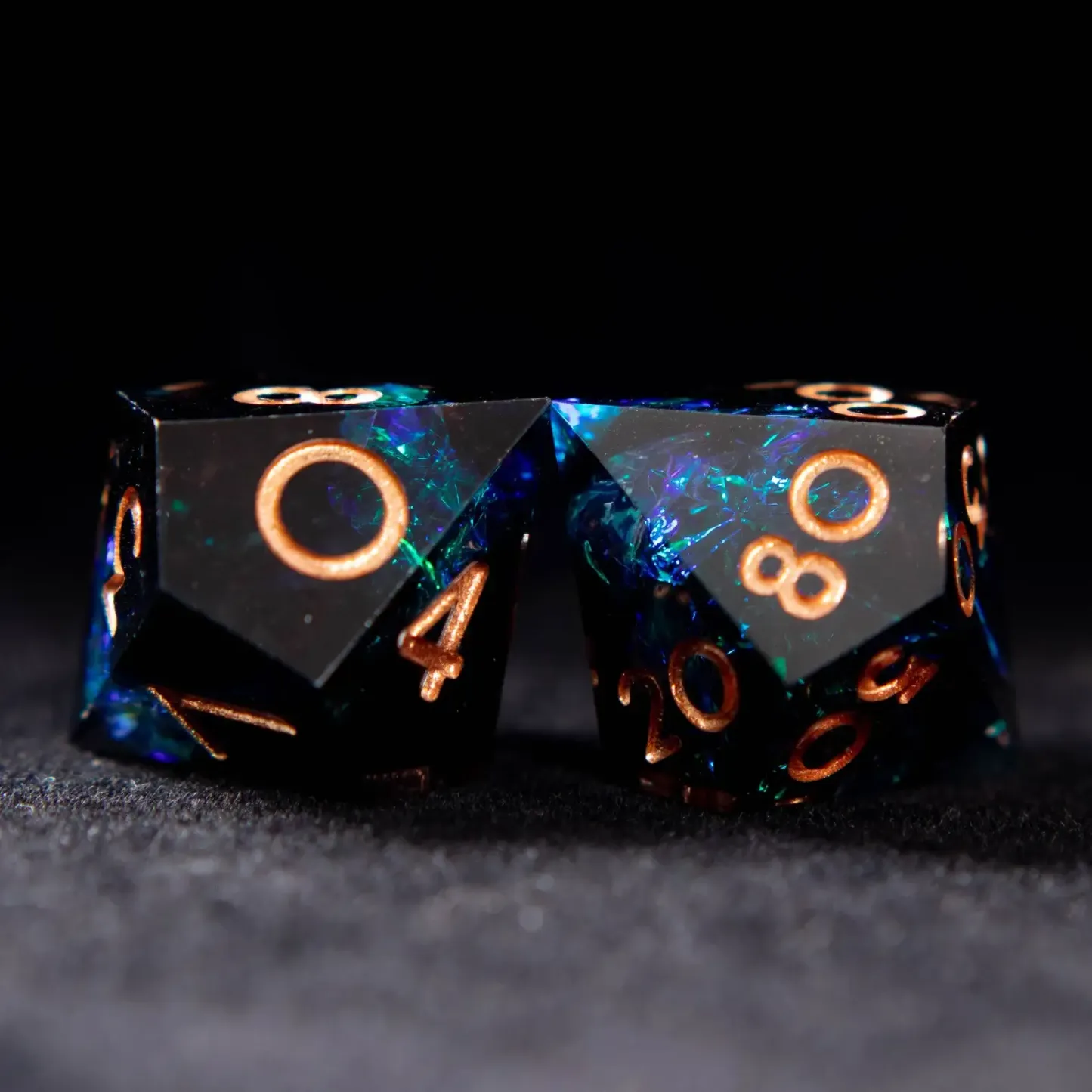 Black & Blue DND Dice Set – Sharp Edge Polyhedral D6 & D20, Perfect Gift for RPG Players