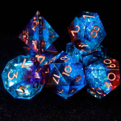 Purple & Blue D&D Dice Set – Perfect Gift for Players & Collectors