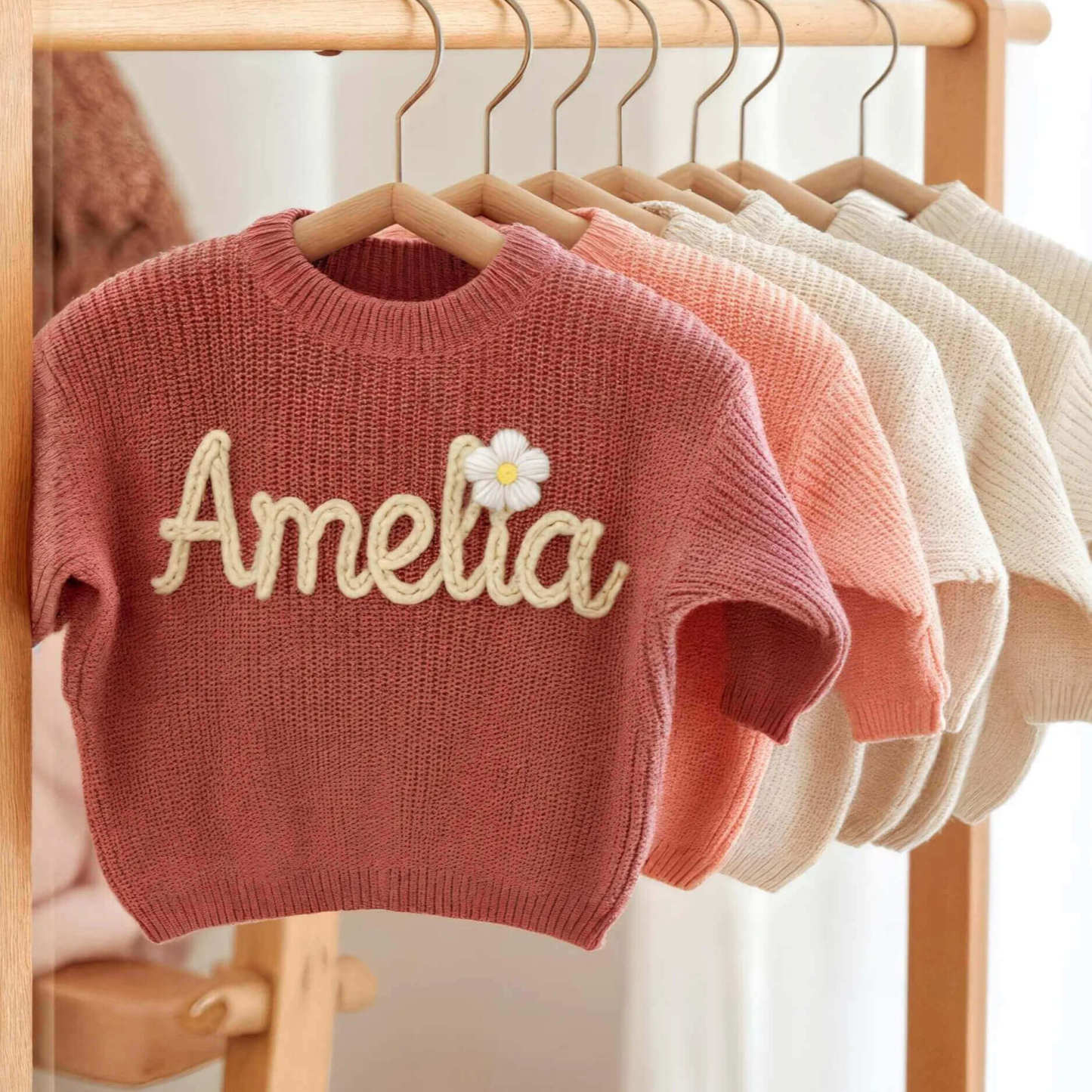 Custom Embroidered Baby Name Sweater – Light & Soft Personalized Gift