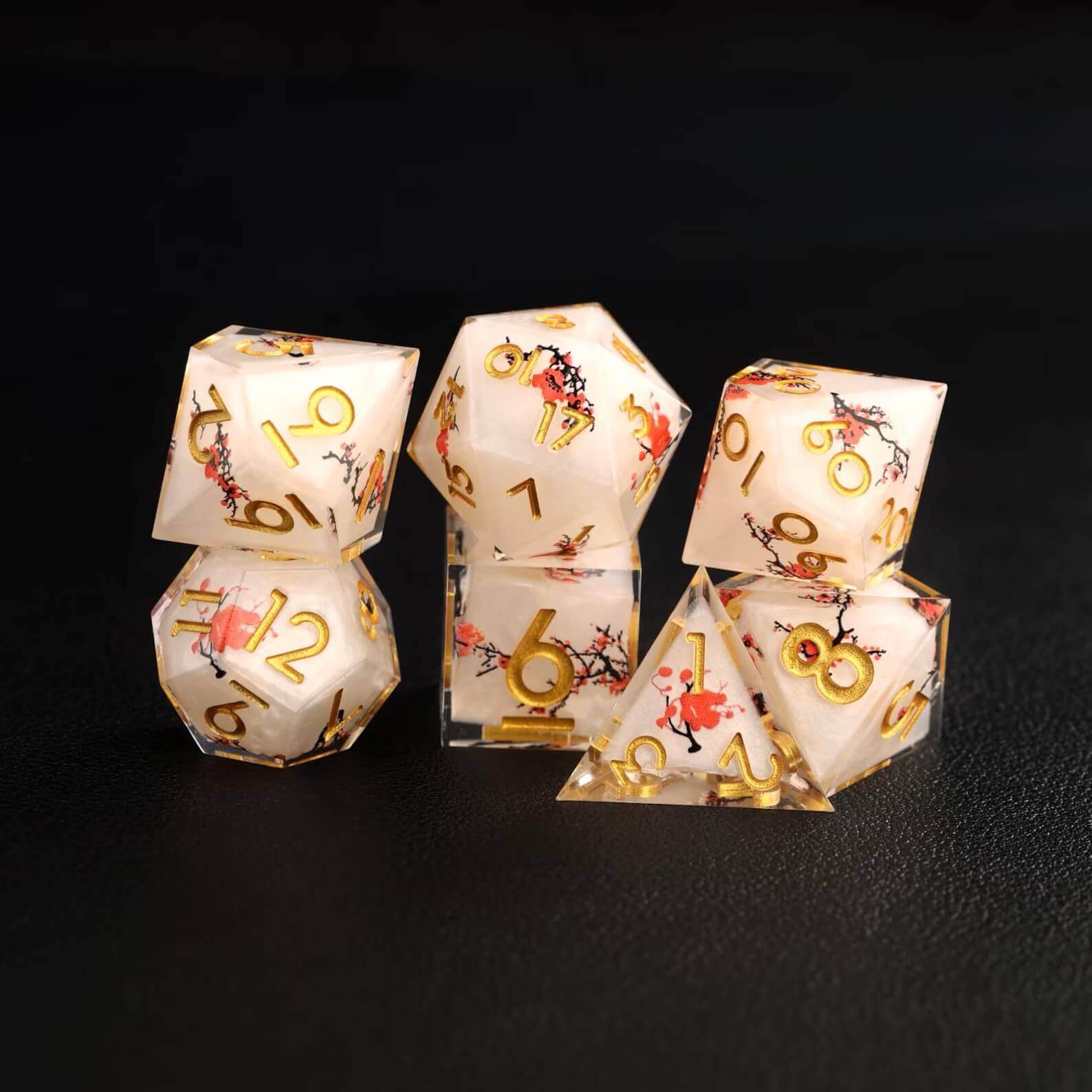 Botanical D&D Dice Set - Floral Resin Multi-Sided Dice