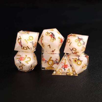 Botanical D&D Dice Set - Floral Resin Multi-Sided Dice
