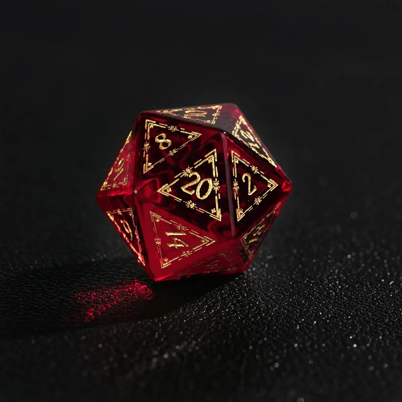 Red Garnet DND Dice Set – Handcrafted Polyhedral RPG Dice Gift