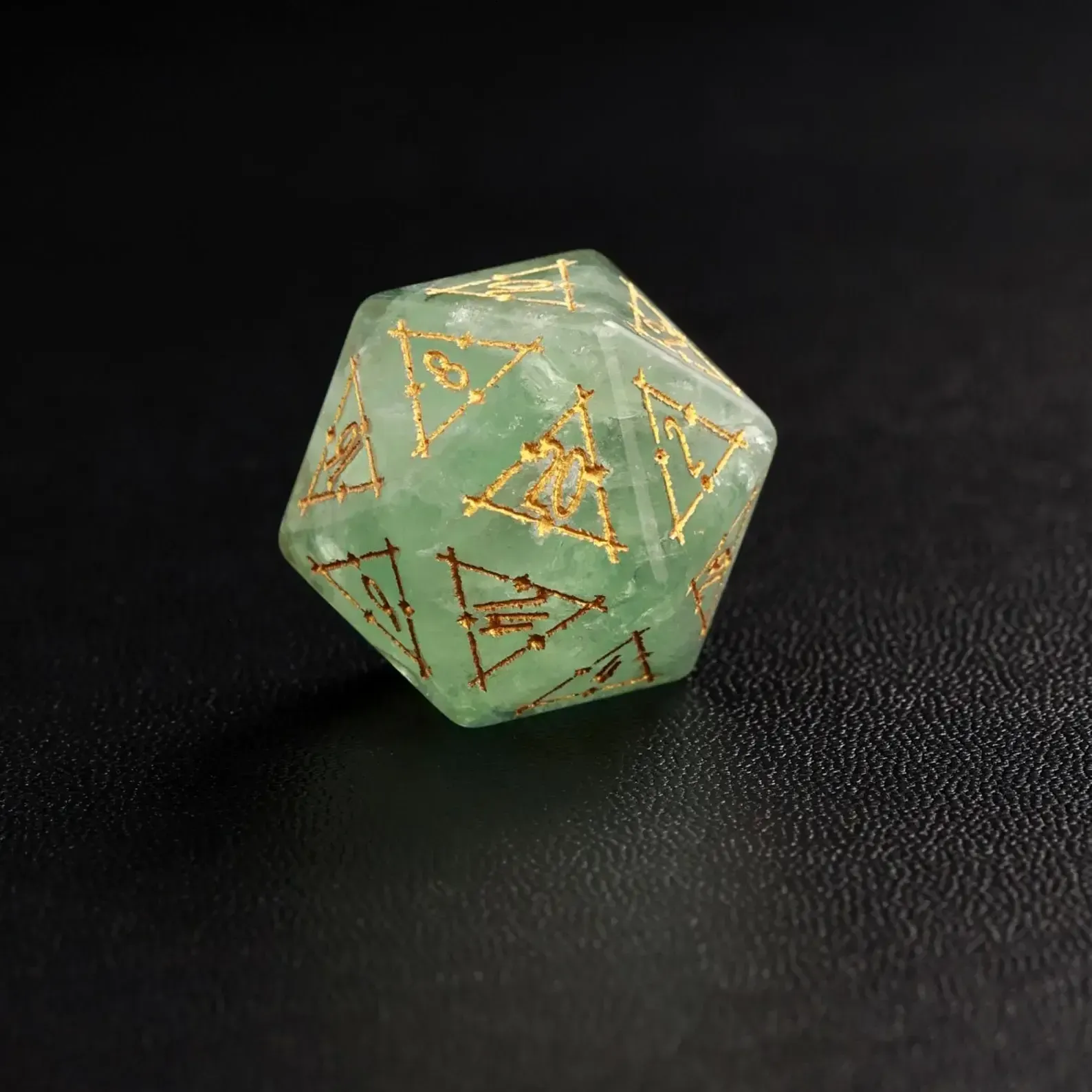 Green Fluorite DND Dice Set, Dungeons and Dragons Polyhedral RPG Gemstone Dice Set