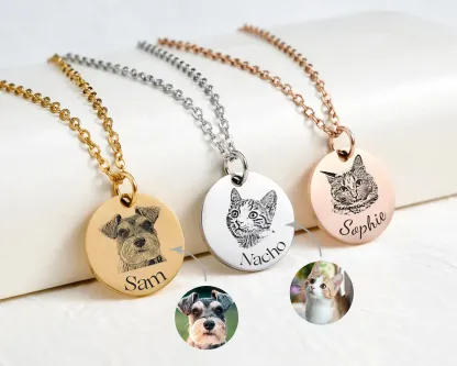 Personalized Pet Portrait Necklace | Custom Cat & Dog Jewelry