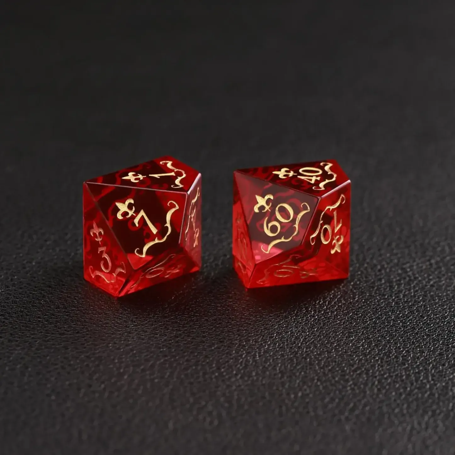 Red Garnet DND Dice Set – Dungeons & Dragons Polyhedron RPG Gem Dice Set