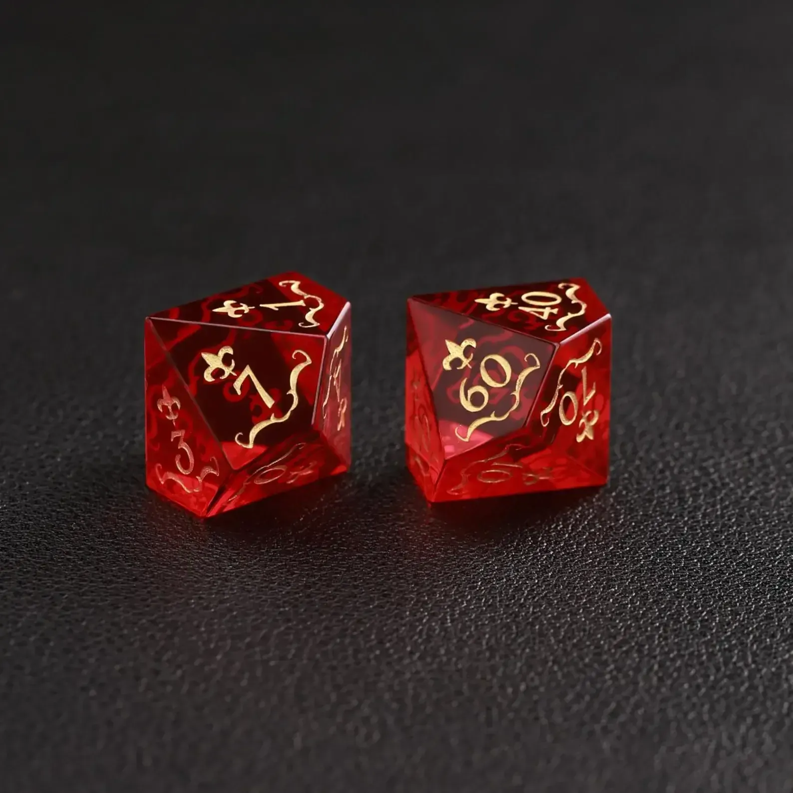 Red Garnet DND Dice Set – Dungeons & Dragons Polyhedron RPG Gem Dice Set