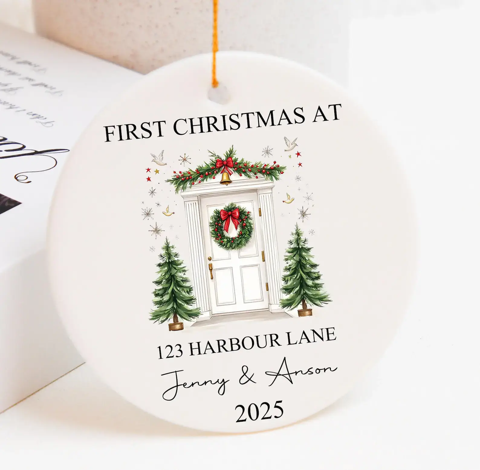 First Christmas in New Home Bauble – Personalized 2025 Ornament