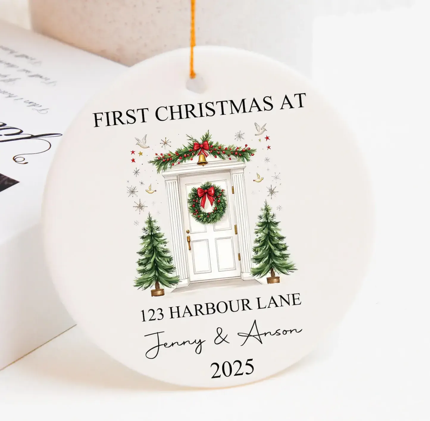 First Christmas in New Home Bauble – Personalized 2025 Ornament