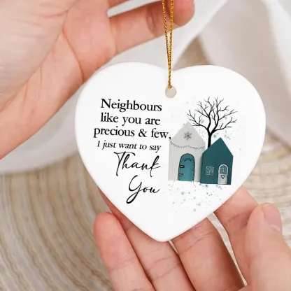 Christmas Keepsake for Neighbor – Thank You Heart Ornament 2025