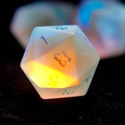 Rainbow Stained Glass DND Dice – Transparent Crystal-Like Dice for Collectors & Gamers