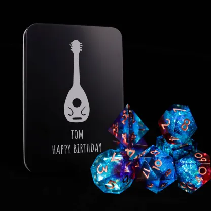 Purple & Blue D&D Dice Set – Perfect Gift for Players & Collectors