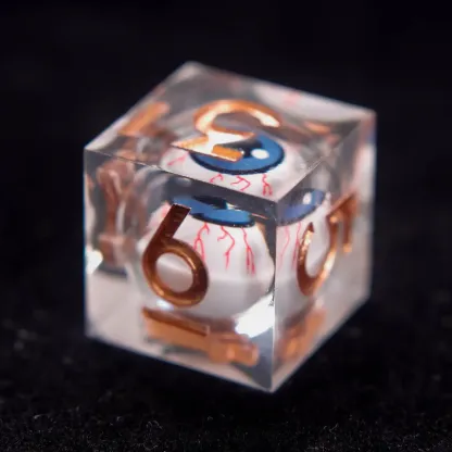 Moving Eyes D&D Dice Set – Liquid Core D6 & D20, Sharp Edge RPG Dice, Perfect Gift for Players