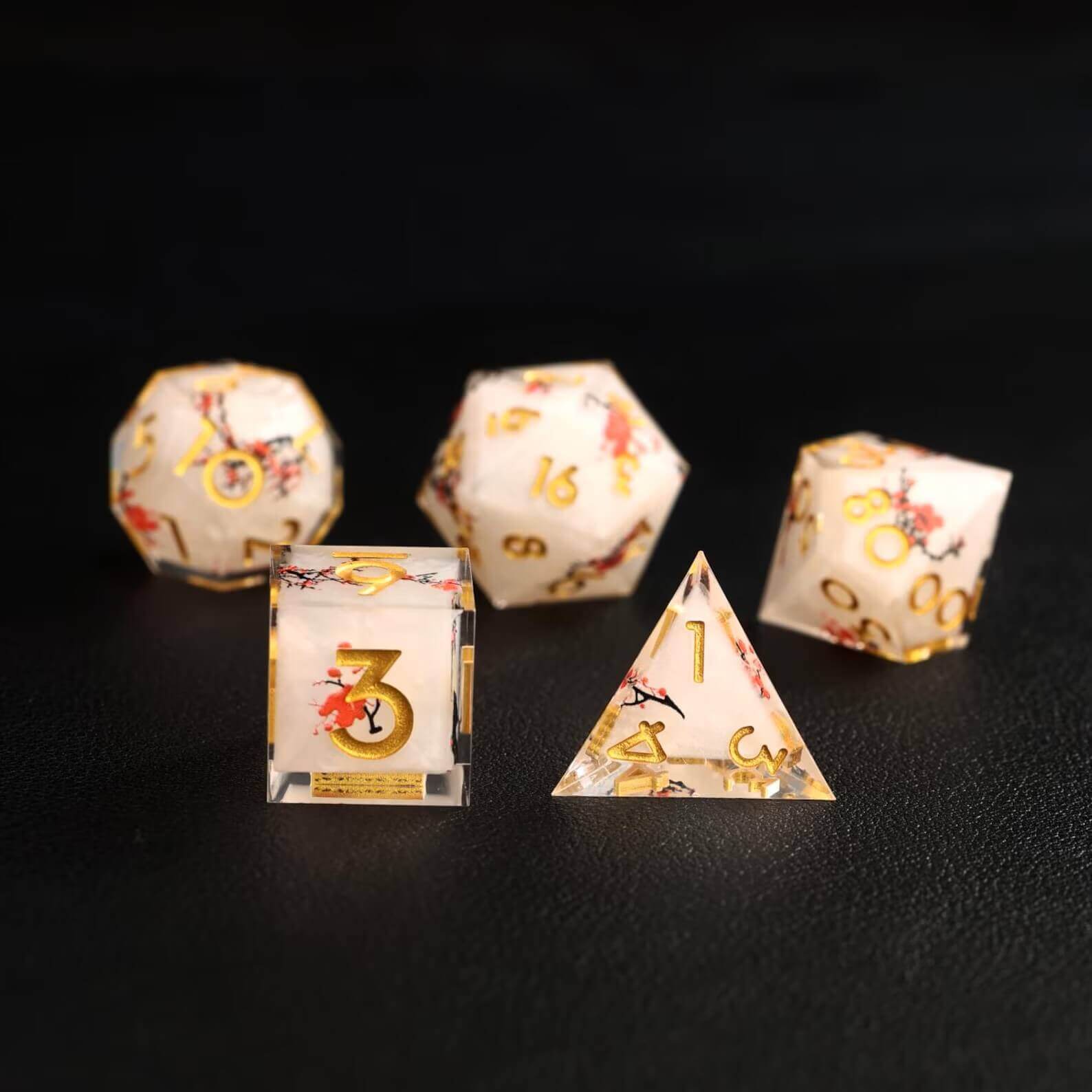 Botanical D&D Dice Set - Floral Resin Multi-Sided Dice