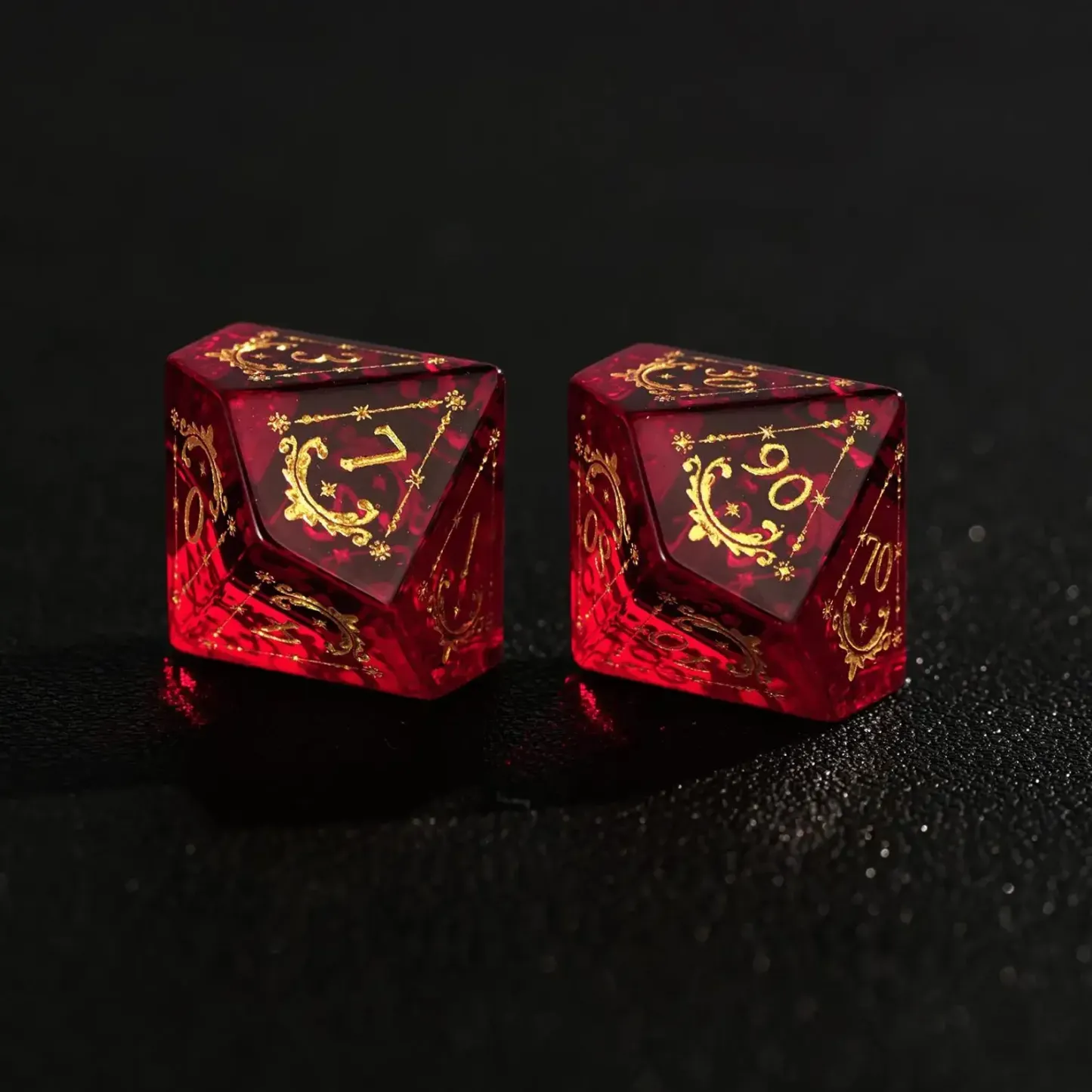 Red Garnet DND Dice Set – Handcrafted Polyhedral RPG Dice Gift